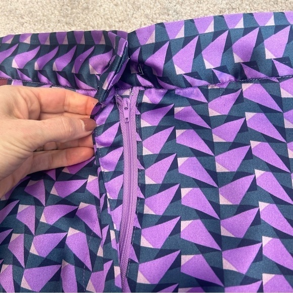 House of Harlow purple burgundy satin effect geometric printed pyjama pants NWT - Picture 7 of 15